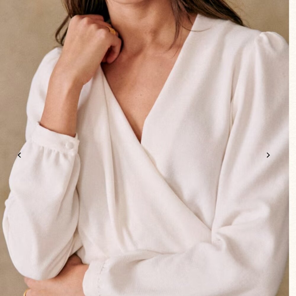 SEZANE Abélia Blouse -Ecru-Size 44/12 NWOT